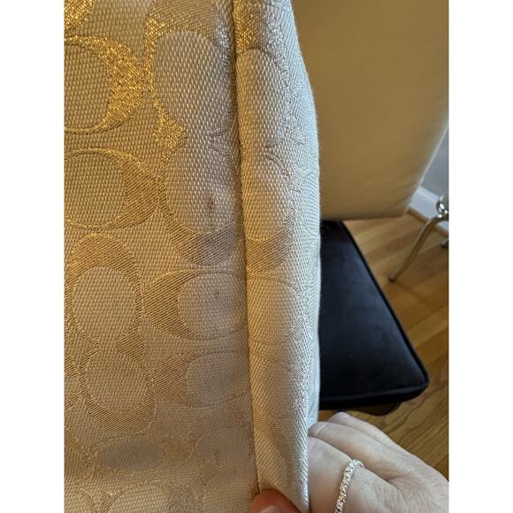 Coach Large Gold Metallic Signature Gallery Bag - Picture 16 of 16